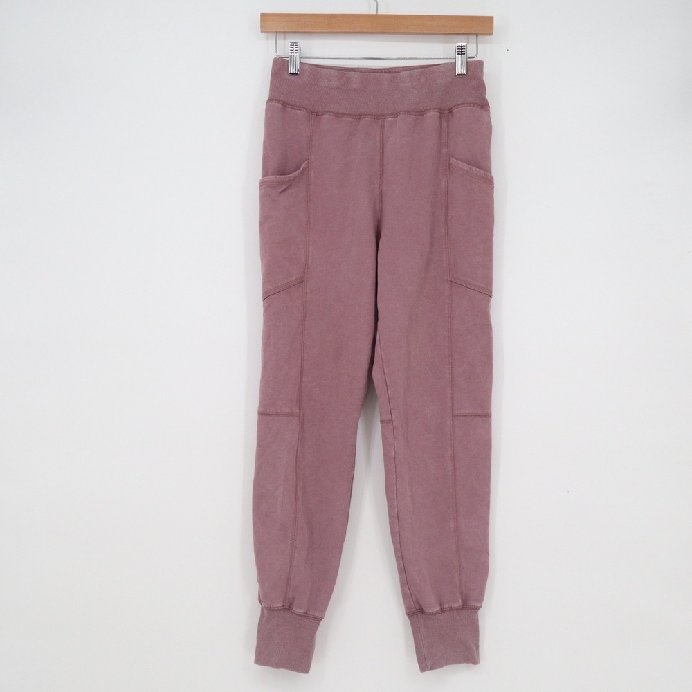 Bixby Nomad Womens Cargo Jogger Pants Dusty Rose Mauve Cotton Blend Size L 12-14
